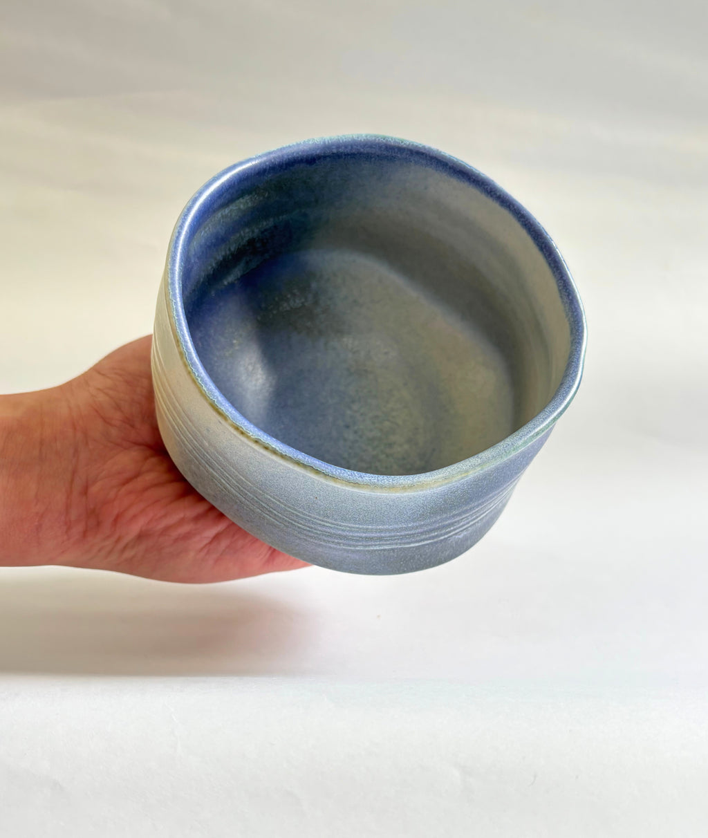 Nami Bowl -- Ceramic Blue Matcha Bowl